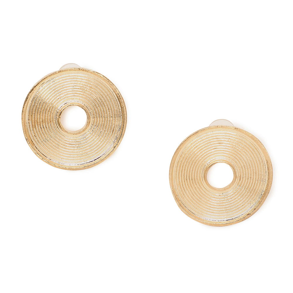 SOHI Women's Gold-Tone Circular Drop Earrings