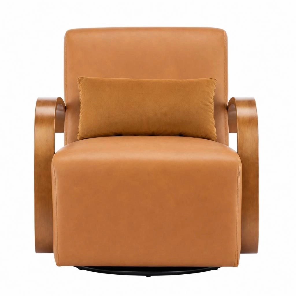 GOODSILO Bent Wood Frame Upholstered Accent Chair