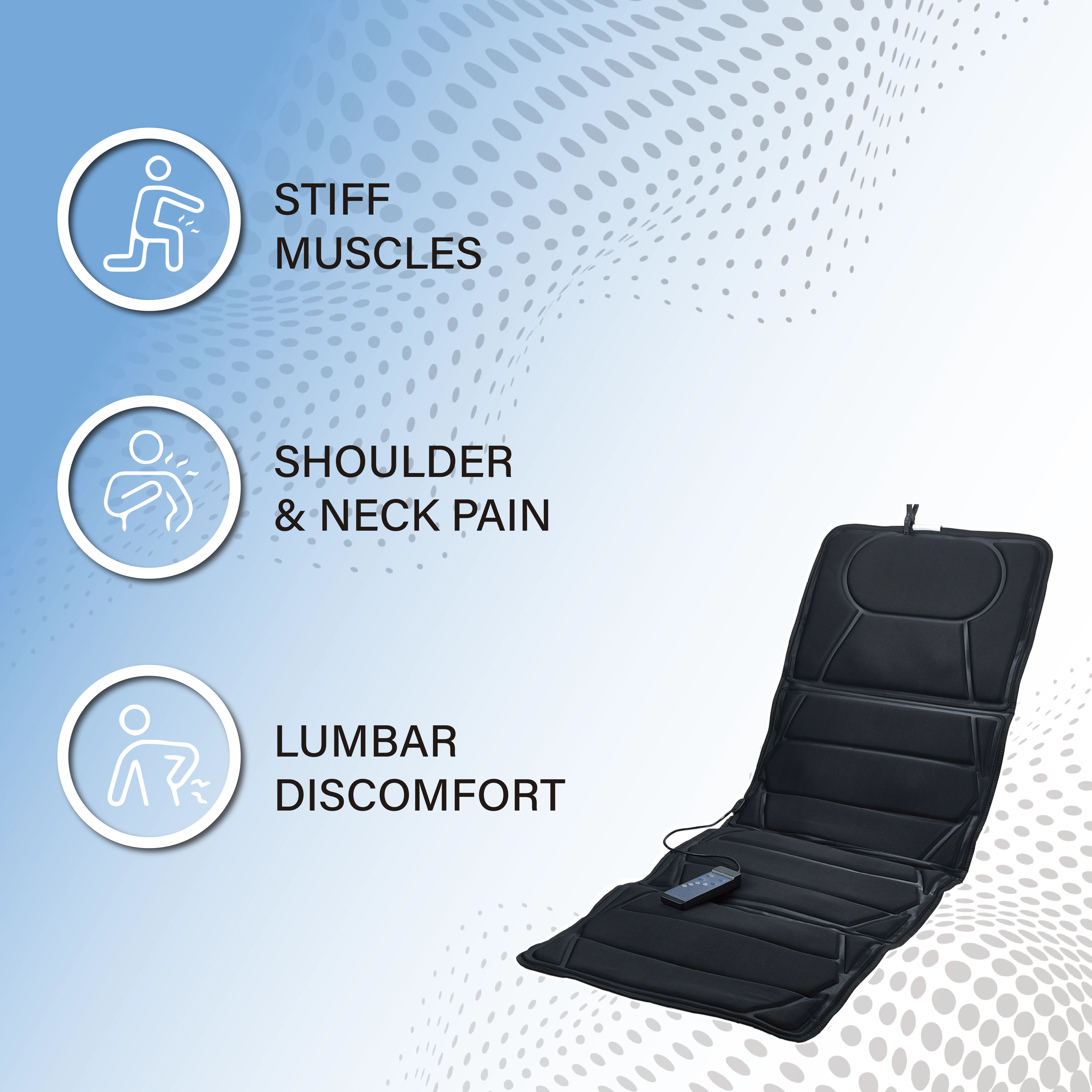 Pursonic Full-Body Massage Mat with Heat 2 pack – Multi-Zone Vibration Relief for Back, Lumbar & Legs