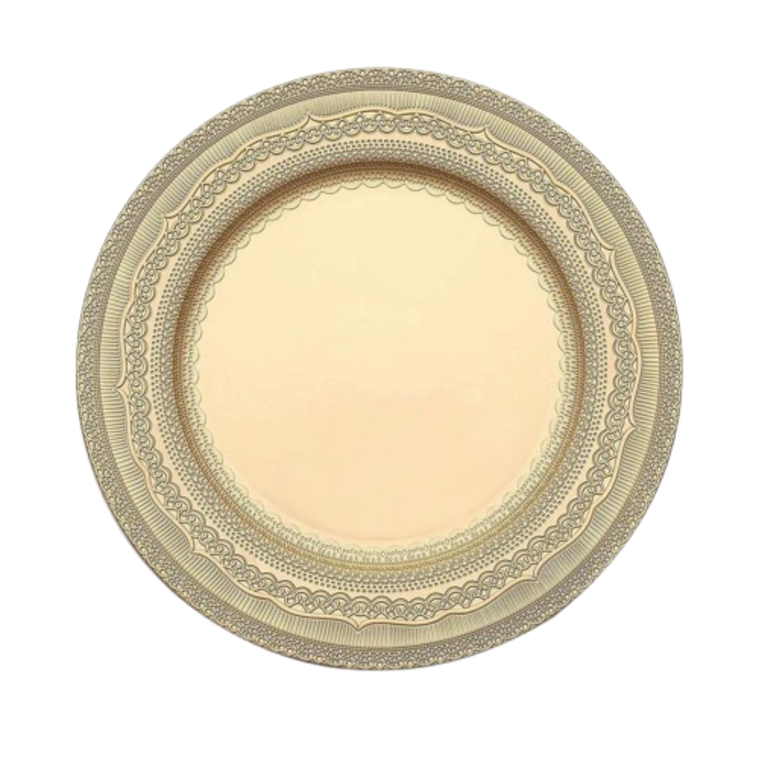 Home Collection Set of 6 Lace Embossed Round Charger Plates