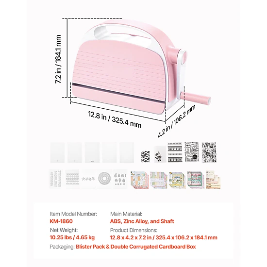 HONGGE Manual Die Cutting and Embossing Machine Opening Portable Die Cut Machine Set with Cutting Dies Embossing