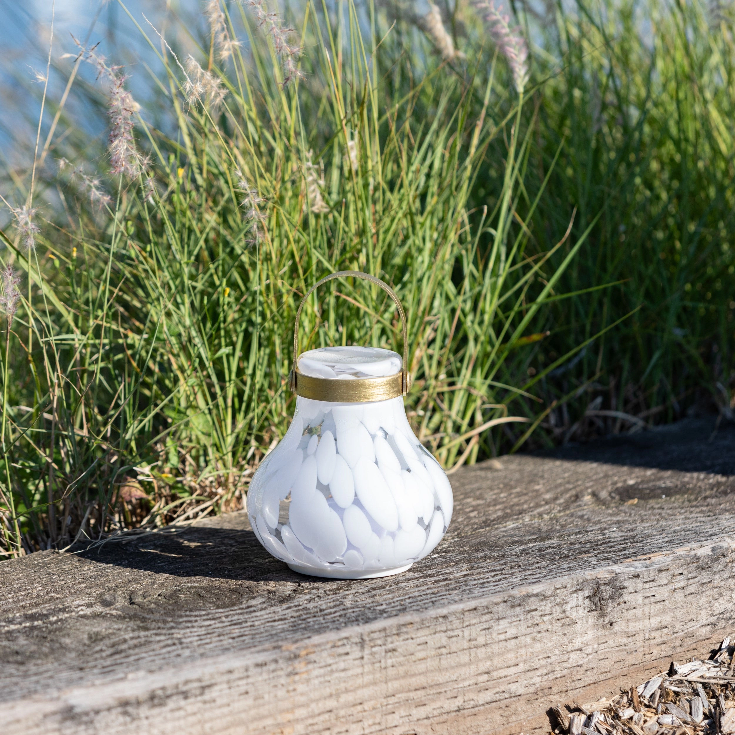 Allsop Home & Garden Moondrop Lantern Rechargeable Glass LED Lantern