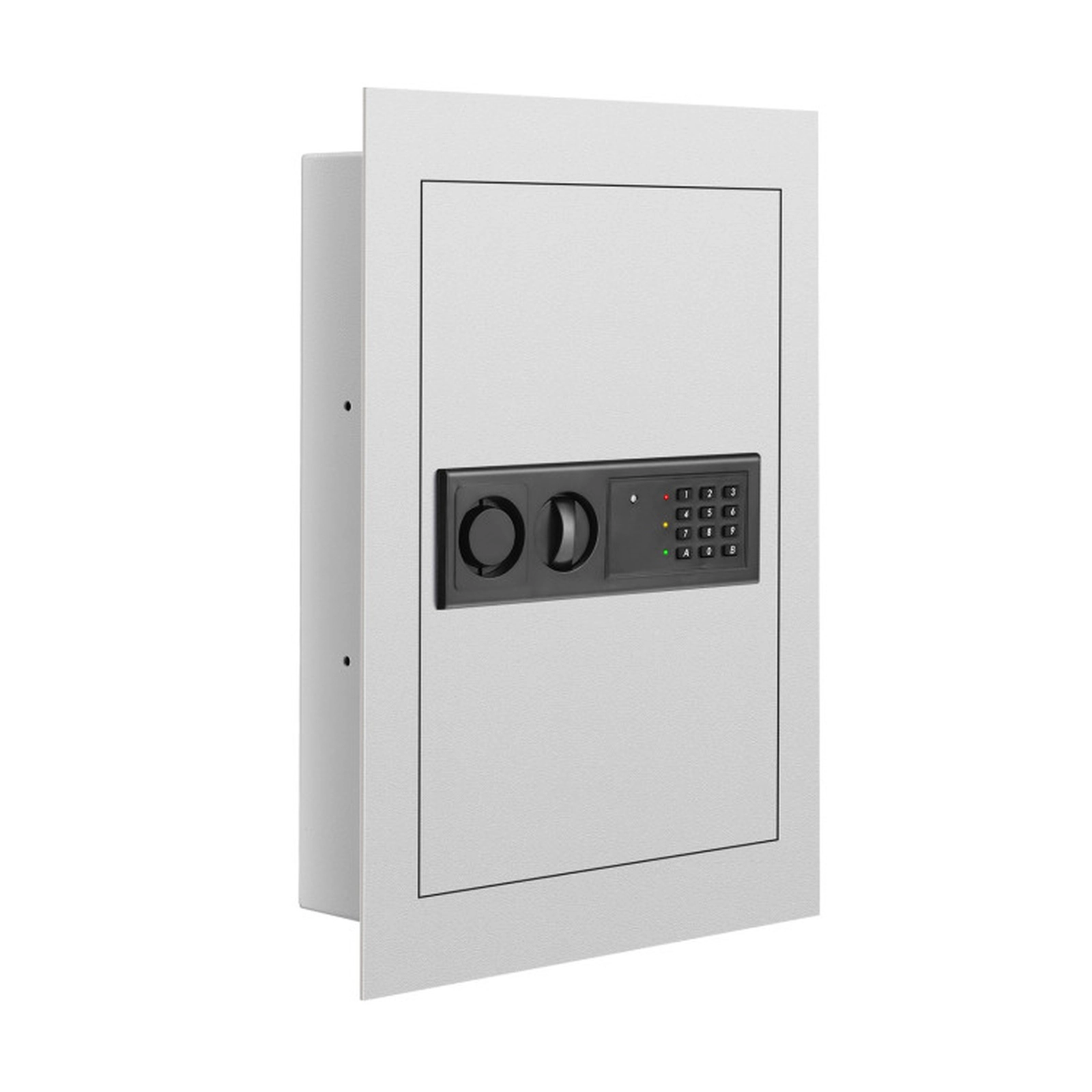 SUGIFT 2-Shelf Digital Keypad Override Key Recessed Wall Safe Box 22-in x 16-in 4-mm Steel Door 2-mm Panel White