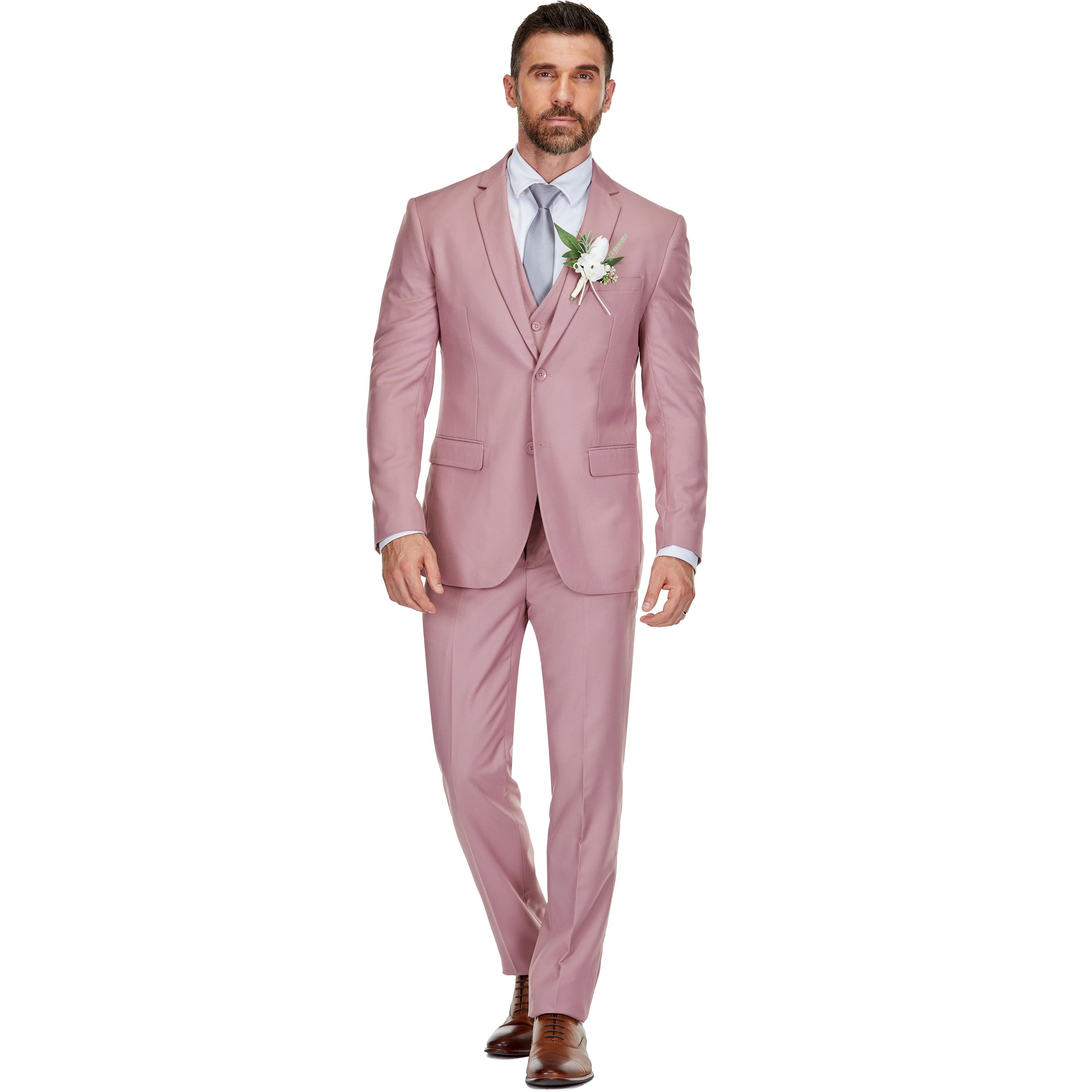 Braveman Men's 3-Piece Premium Vested Slim Fit Suit