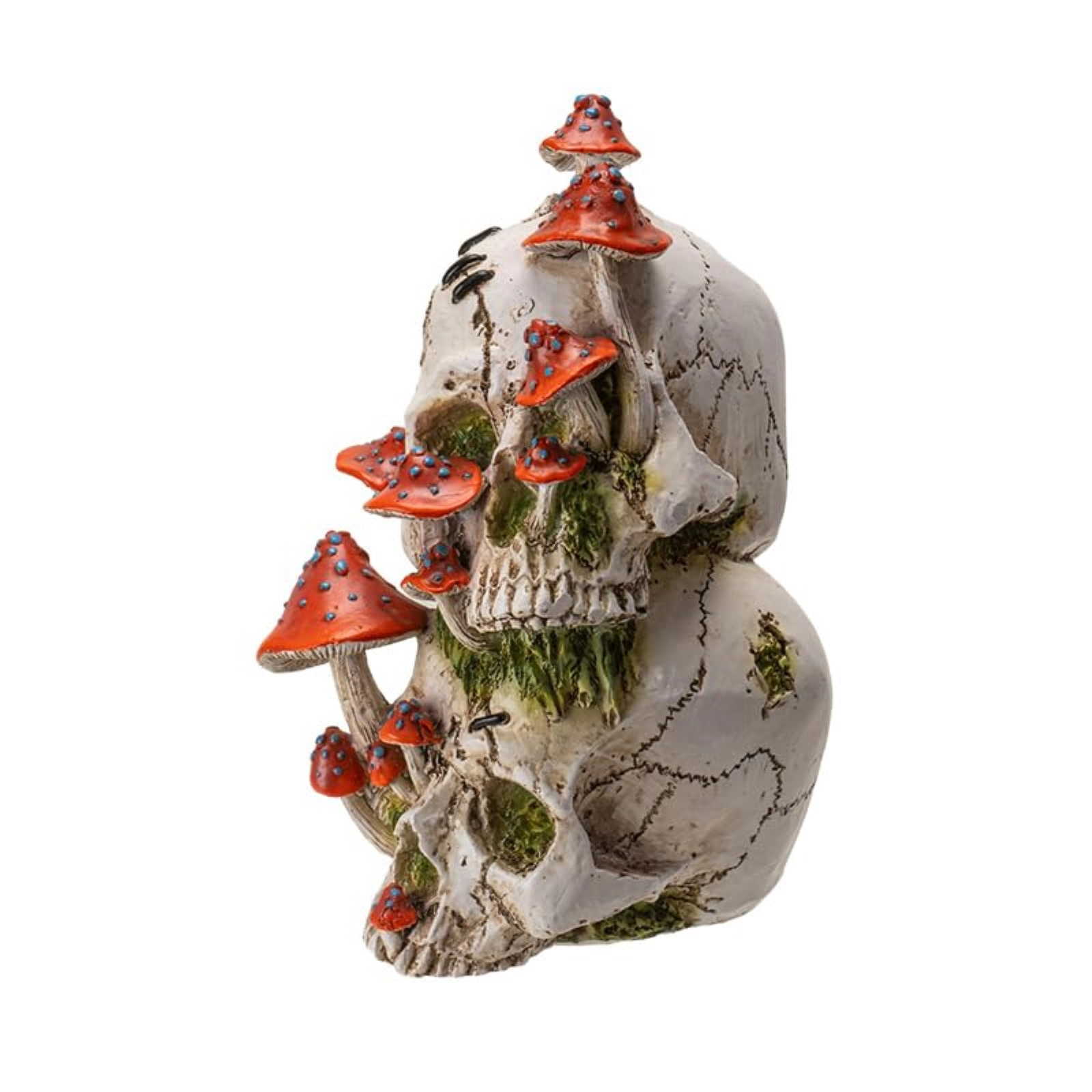 Pacific Giftware Stack of Human Skulls with Mushrooms Growing Out of Them Halloween Figurine Decoration 8.9 inch
