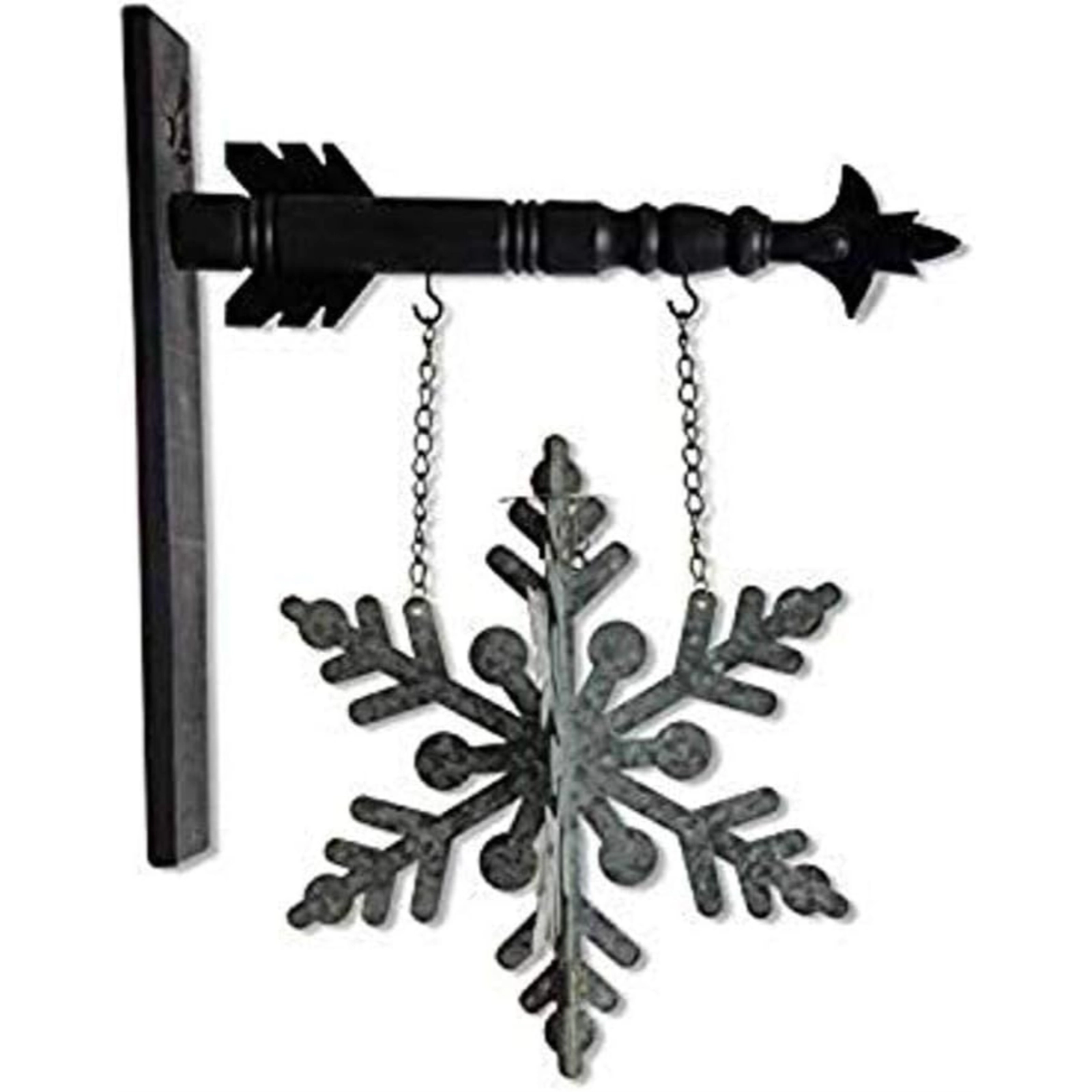 K&K Interiors 3D Tin Snowflake Christmas Arrow Replacement Sign 15.75 inch - Arrow Sold Separately
