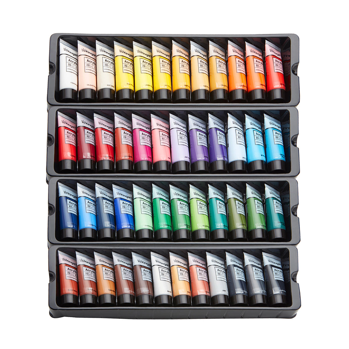 KINGART PRO Acrylic Paint Set - 48 Colors, 22ml Tubes
