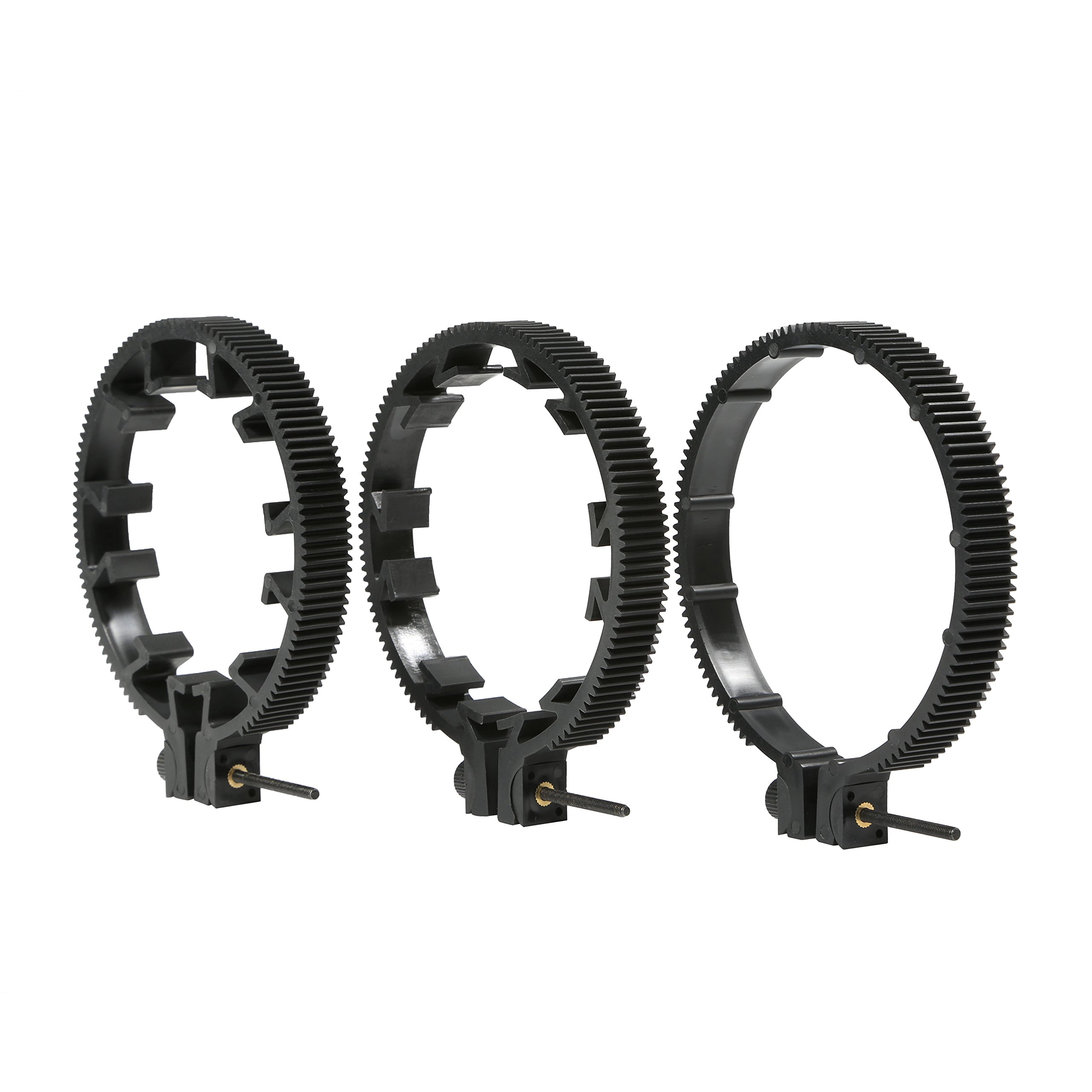 Movo FR3 Adjustable 3-Piece Follow Focus Ring Gear Set - Includes 65mm 75mm and 85mm Lens Rings