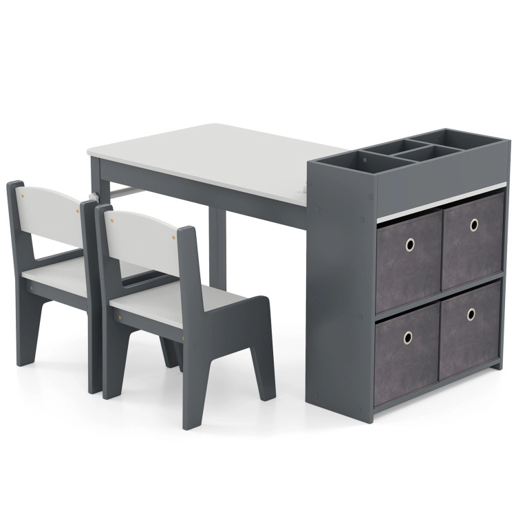 Hivvago Kids Art Table And Chairs Set With 2 Paper Roll