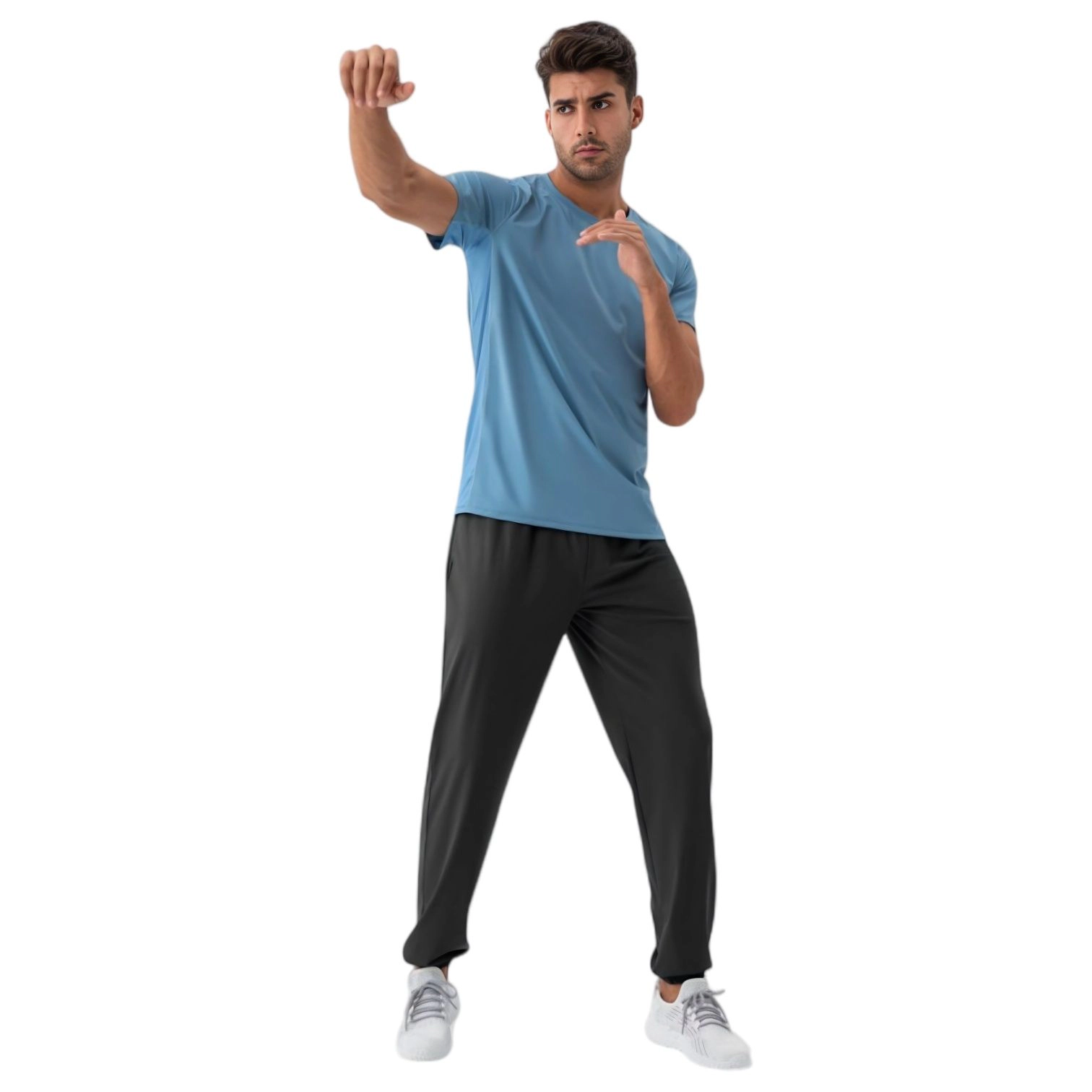 Anna-Kaci Men's Lightweight Stretch Lounge Pants with Adjustable Drawstring Waist and Straight-Leg Fit