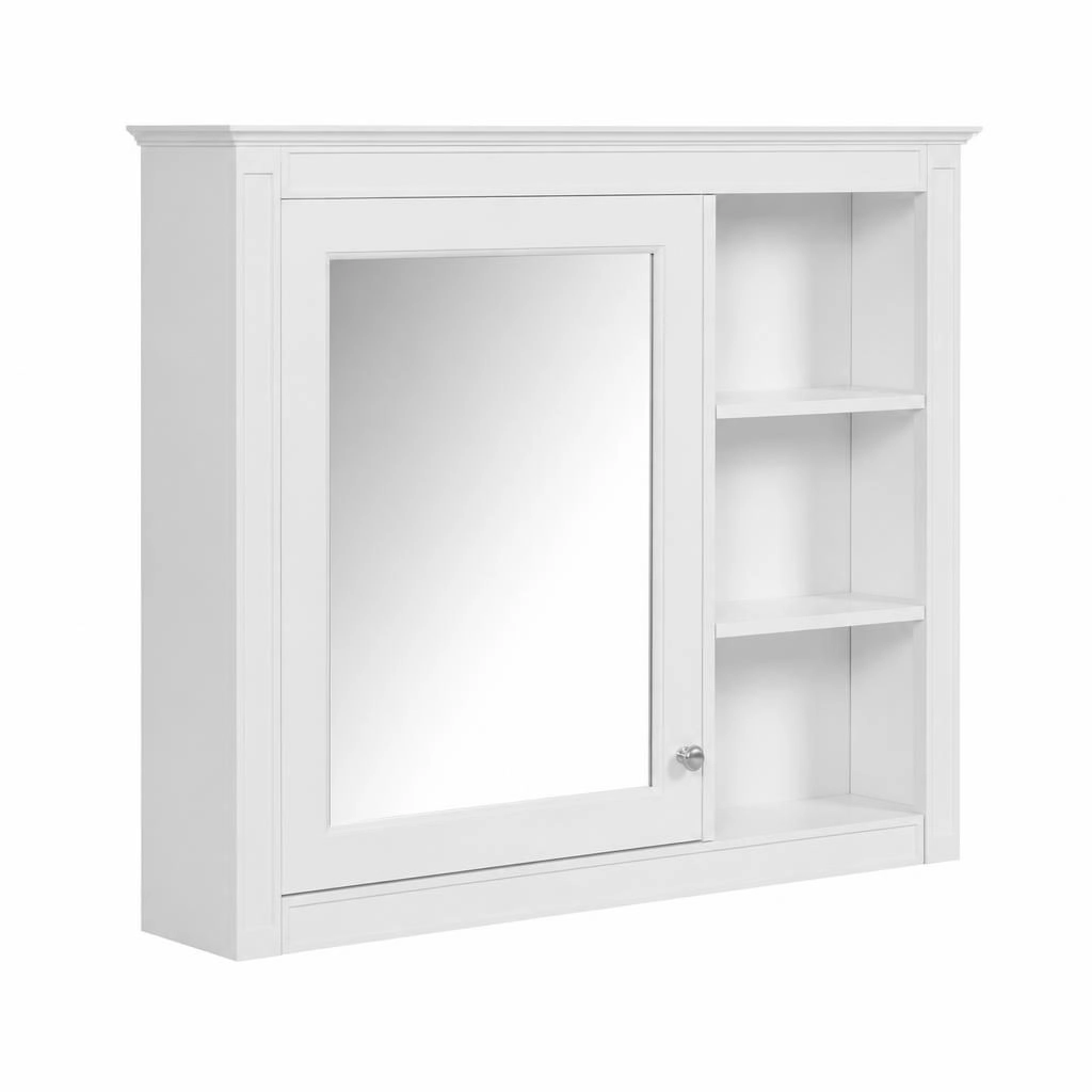 ELEMENT ACE Wall Mounted Bathroom Storage Cabinet with Glass Shelf Space Saving Organizer for Daily Bathroom Essentials