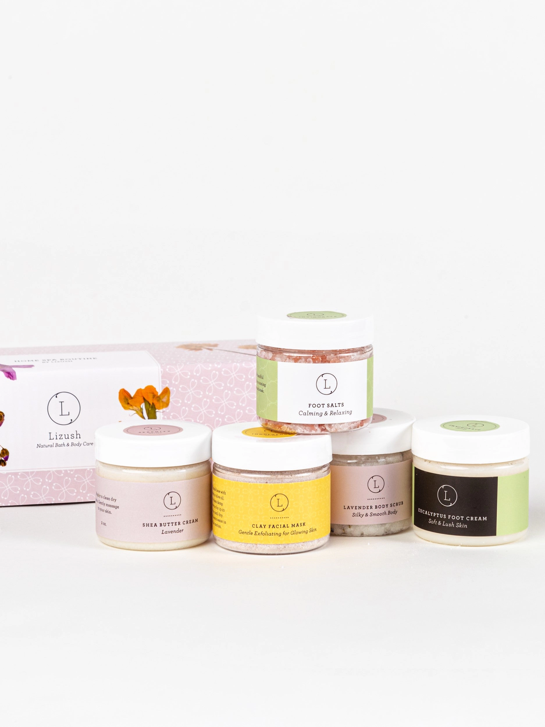 Lizush Soap Full Body Luxury Home Spa Routine Set - Citrus Scented Gift Box
