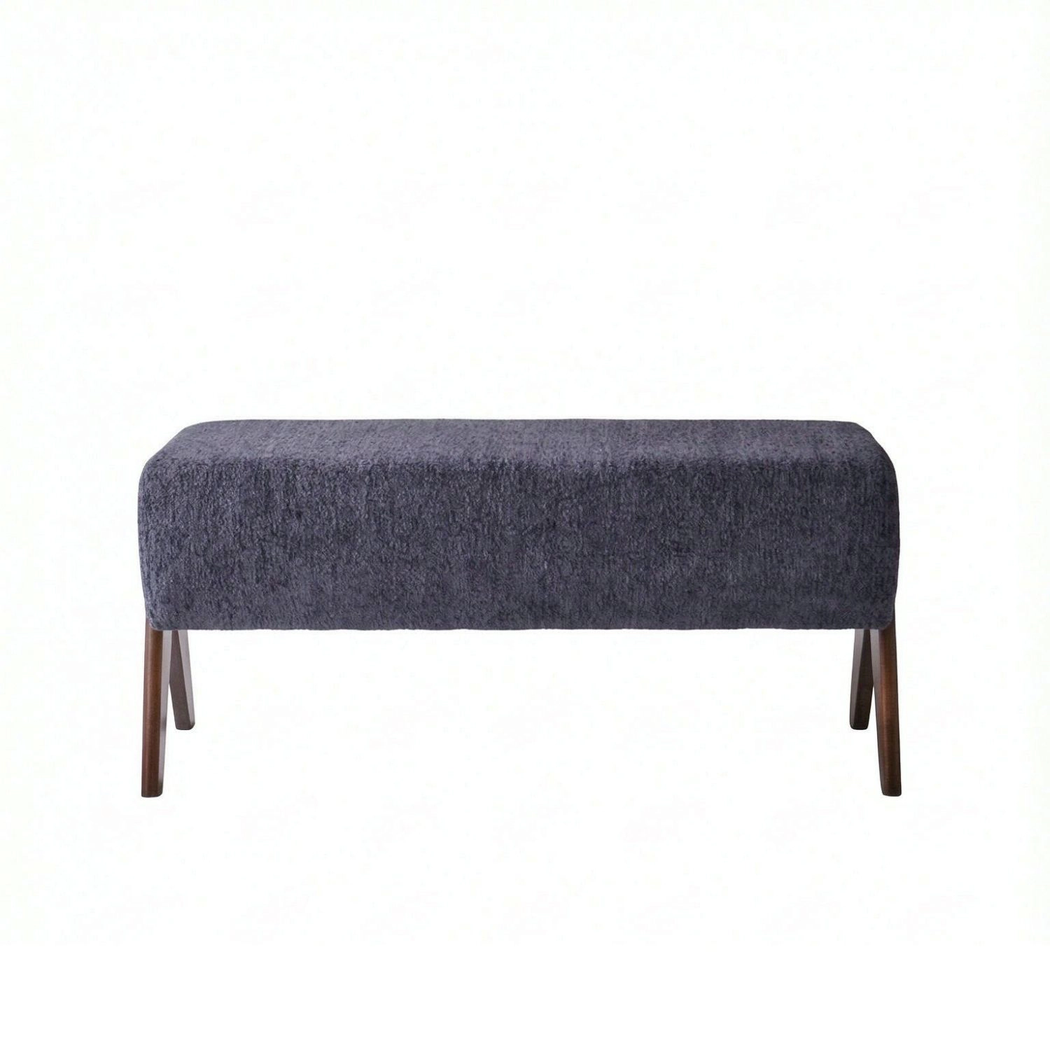GOODSILO Rectangular Upholstered Chenille Foot Ottoman Extra Seating Bench