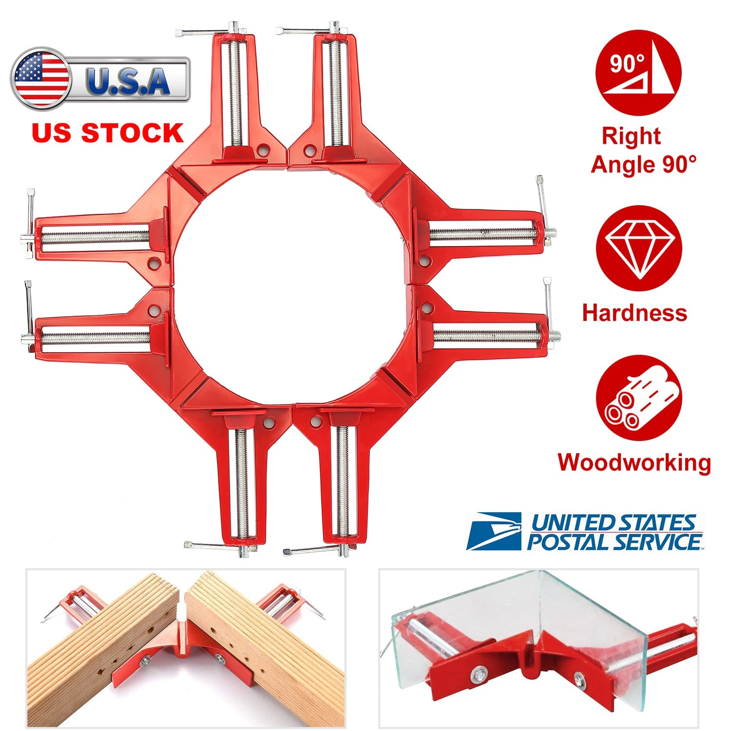 GBruno 4 Pcs Aluminum Alloy 90 Degree Corner Clamps