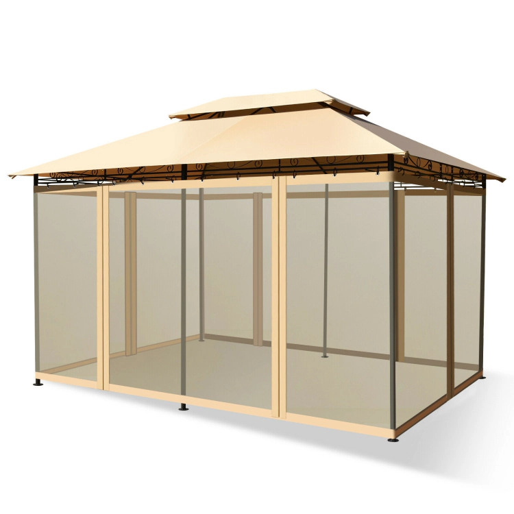 Hivvago 10 Feet x 13 Feet Tent Canopy Shelter with Removable Netting Sidewall