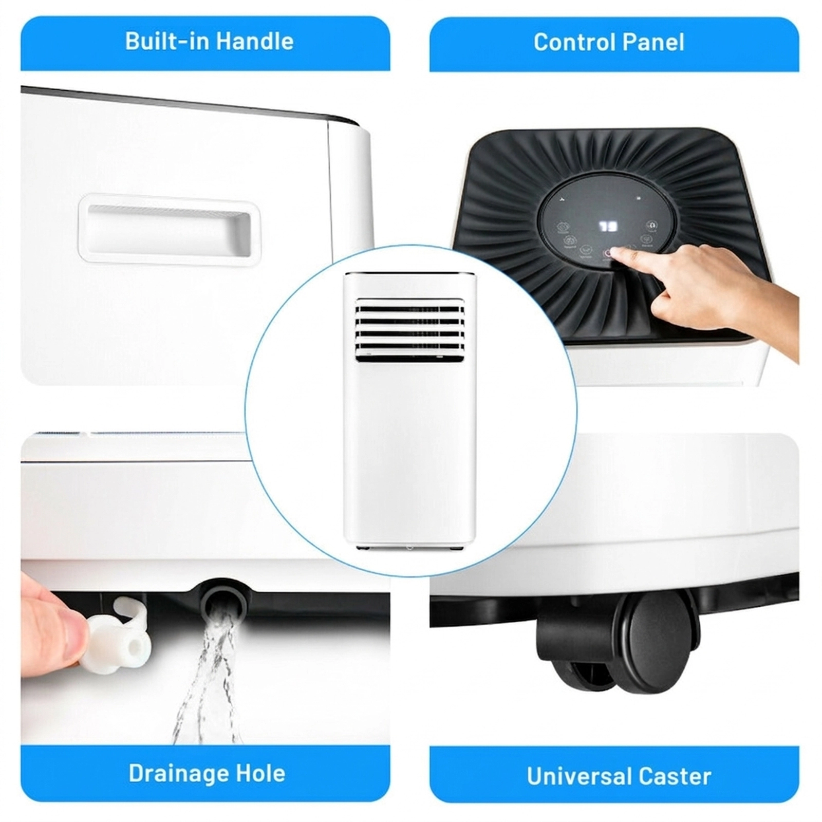 SUGIFT White 10000-BTU 3-in-1 Portable Air Conditioner with Dehumidifier and 4 Modes 13-in W 12.5-in D 27.5-in H