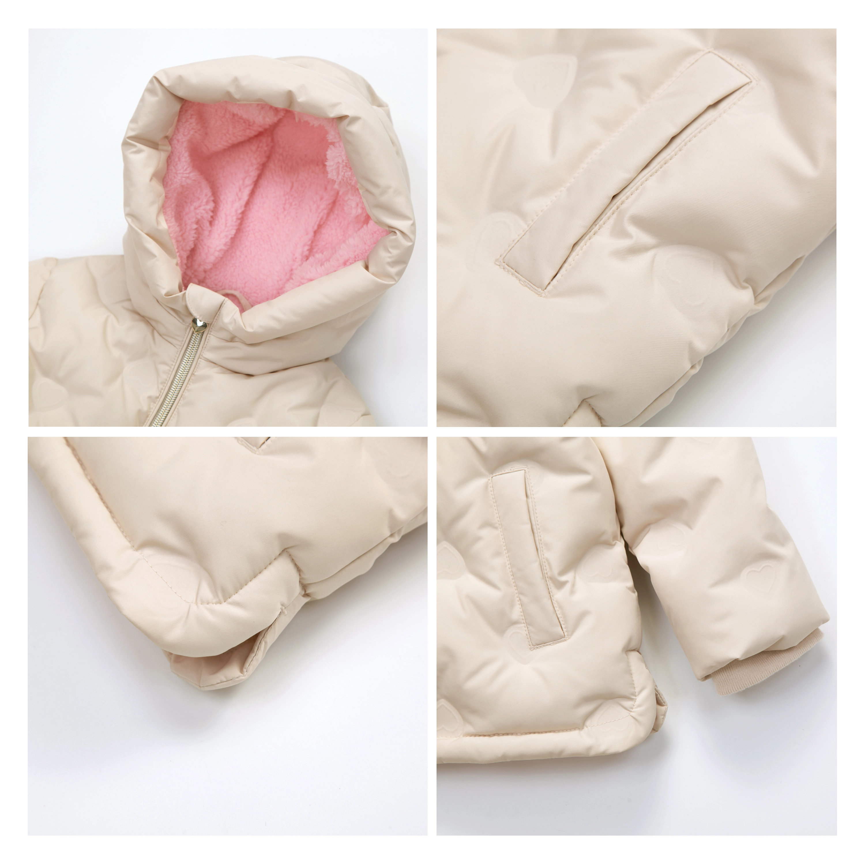 Rokka&Rolla Baby Girls Fleece-Lined Heart Puffer Jacket