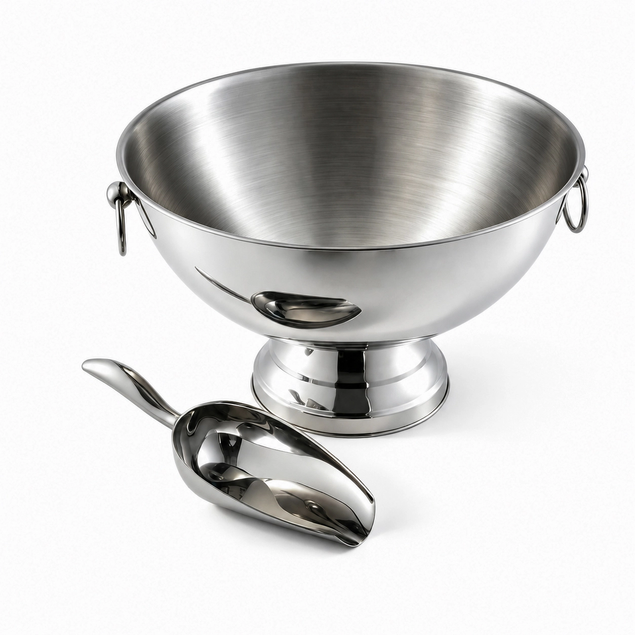 Mega Casa Stainless Steel Ice Bucket with Scoop Large Beverage Tub for Parties