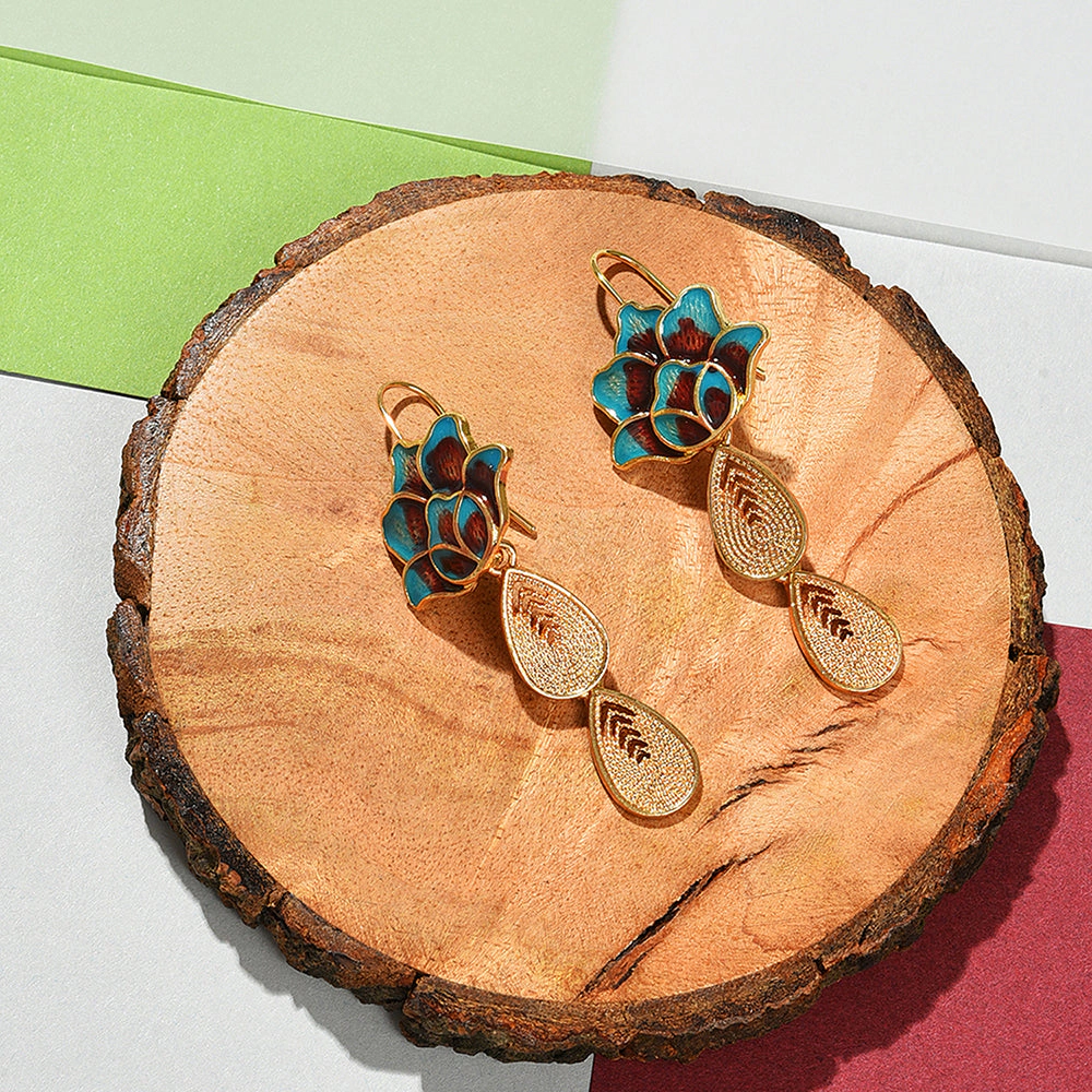 SOHI Women's Flower Drop Earrings