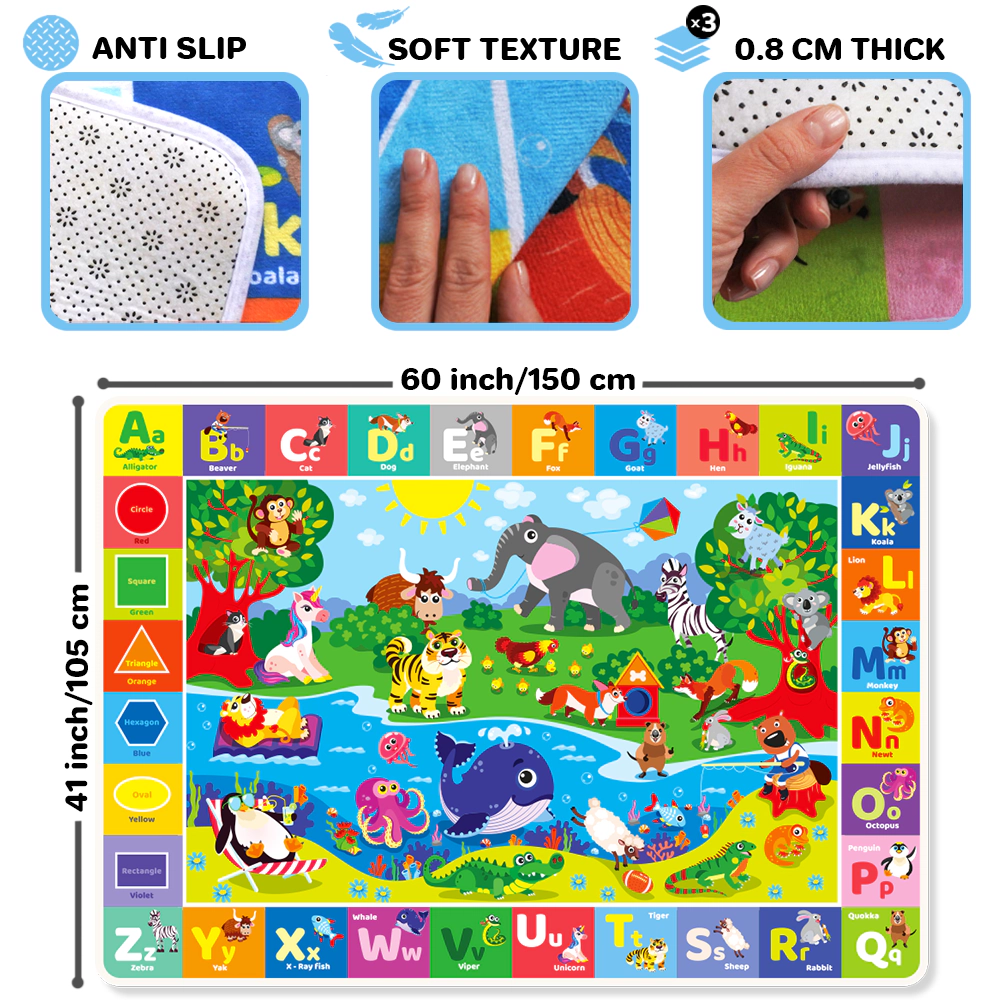 QUOKKA Baby Mats for Playtime & Activities Babies 6-12 Months – Super Soft Floor Play Toddlers 1-3