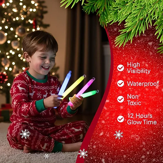Sperric Glow Sticks 25Pcs, 6" Assorted Color Light Stick Toys & Party Favors for Kids, 12Hr Use Glow Sticks for Camping