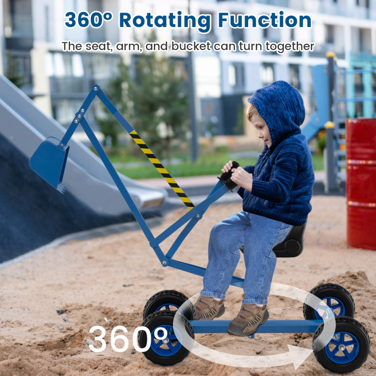 Hivvago Sand Digger for Kids with 2-Handed Controls and Flexible Shovel