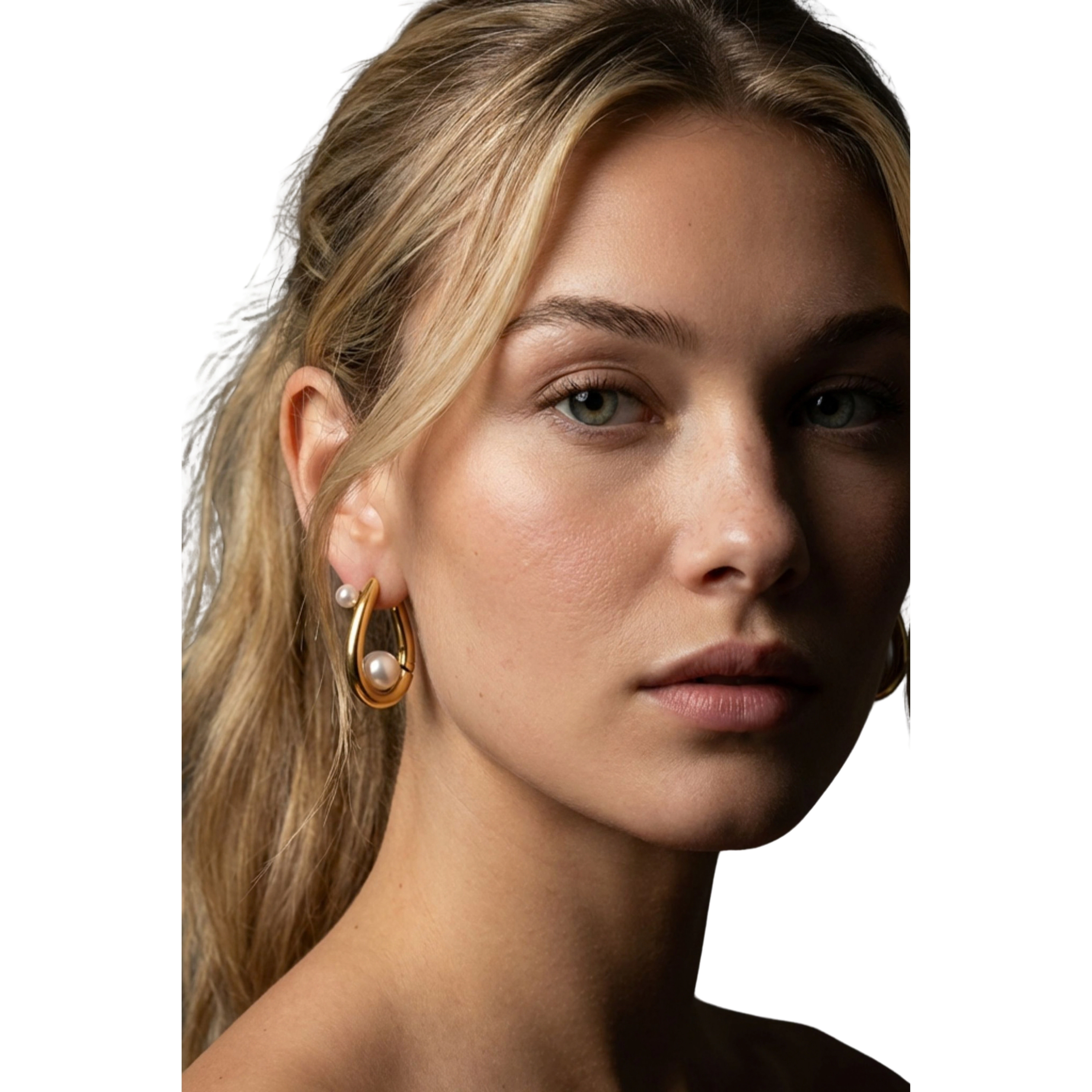 Margot Waterproof Pearl Huggie Earring