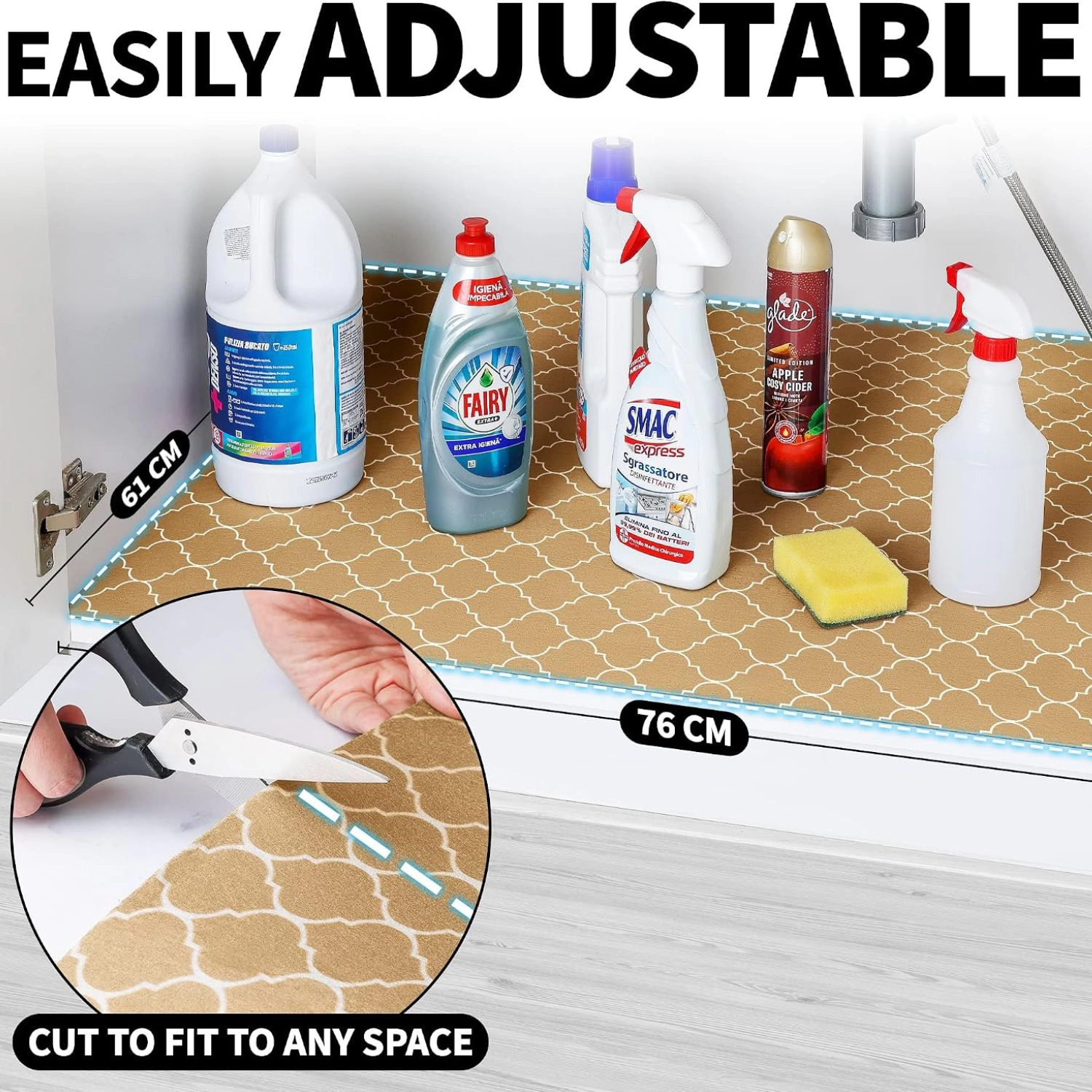 Zulay Kitchen Under Sink Mat 24x30 Inch - Slip-Resistant Under The Sink Mat Waterproof Design