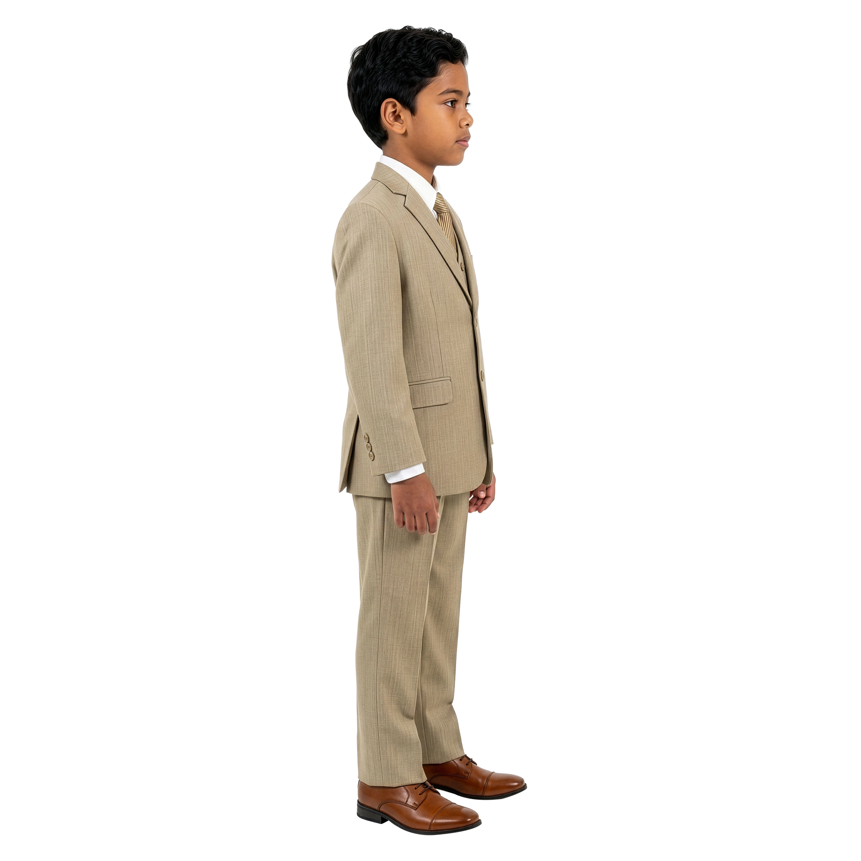 Tazzio Little & Big Boys 5-Pc. Solid Textured Suit Set, Includes Dress Shirt and Tie