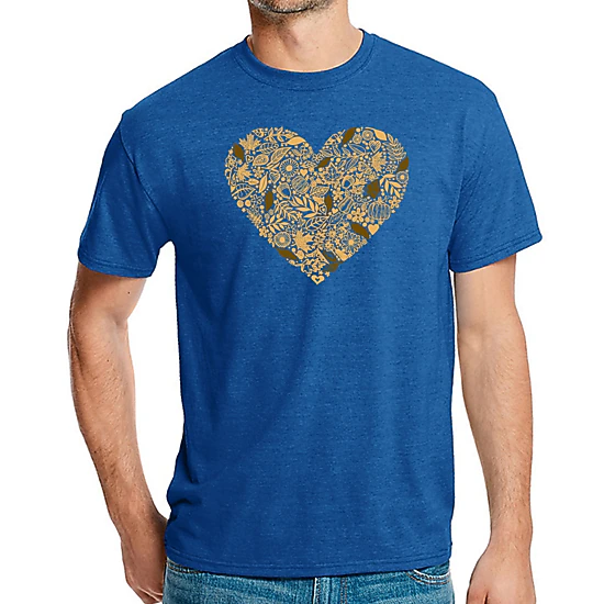 LA Pop Art Men's Cotton/Poly Blend Word Art T-Shirt - Fall Vibes