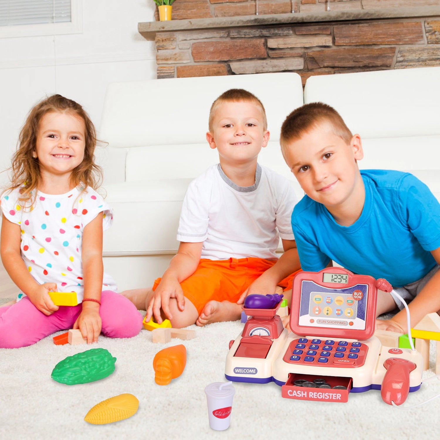 GBruno Interactive Pretend Play Cash Register Toy