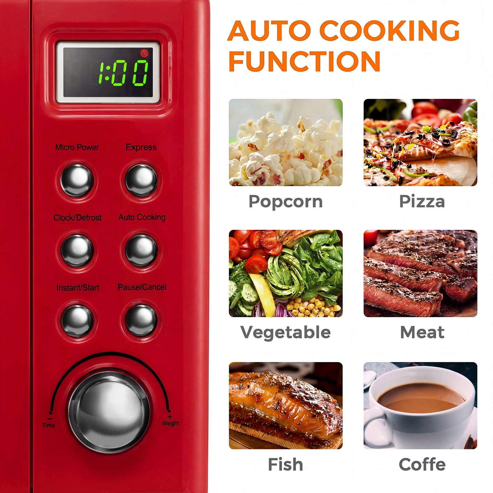 SlickBlue 700W Countertop Microwave with 5 Power Levels and Child Lock