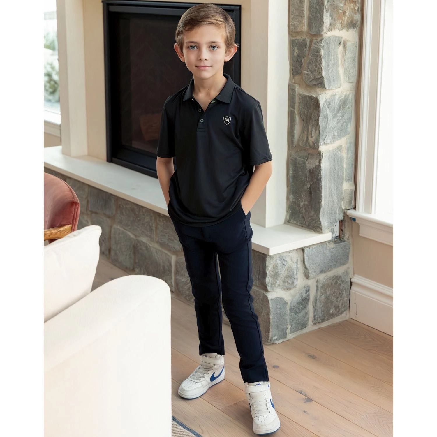 MeMoi Boys Silky Soft Dri-Effect Moisture Wicking Short Sleeve Polo Shirt