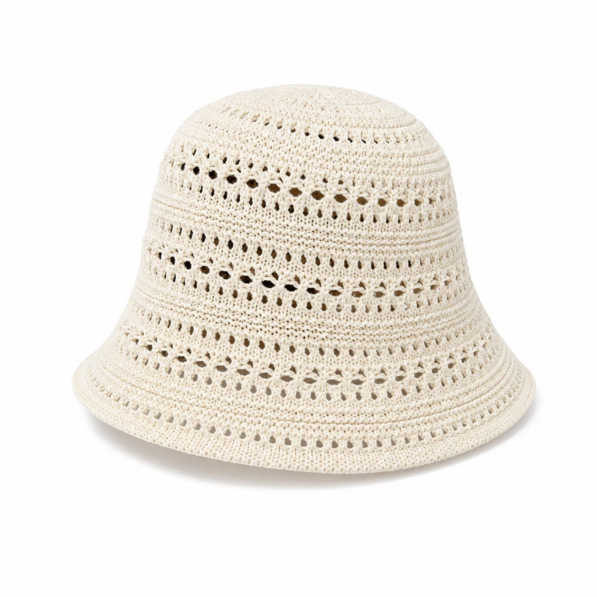 Alilang Women's Crochet Bucket Hat Open Knit Brim Lightweight Packable Summer Beach