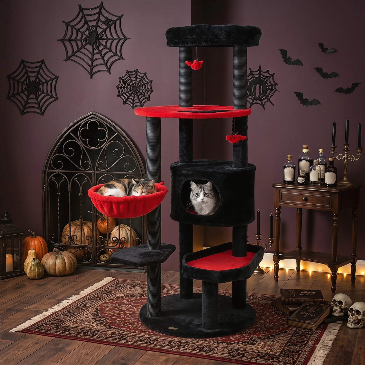SlickBlue 60 Inch Cat Tower with Condo and Hammock