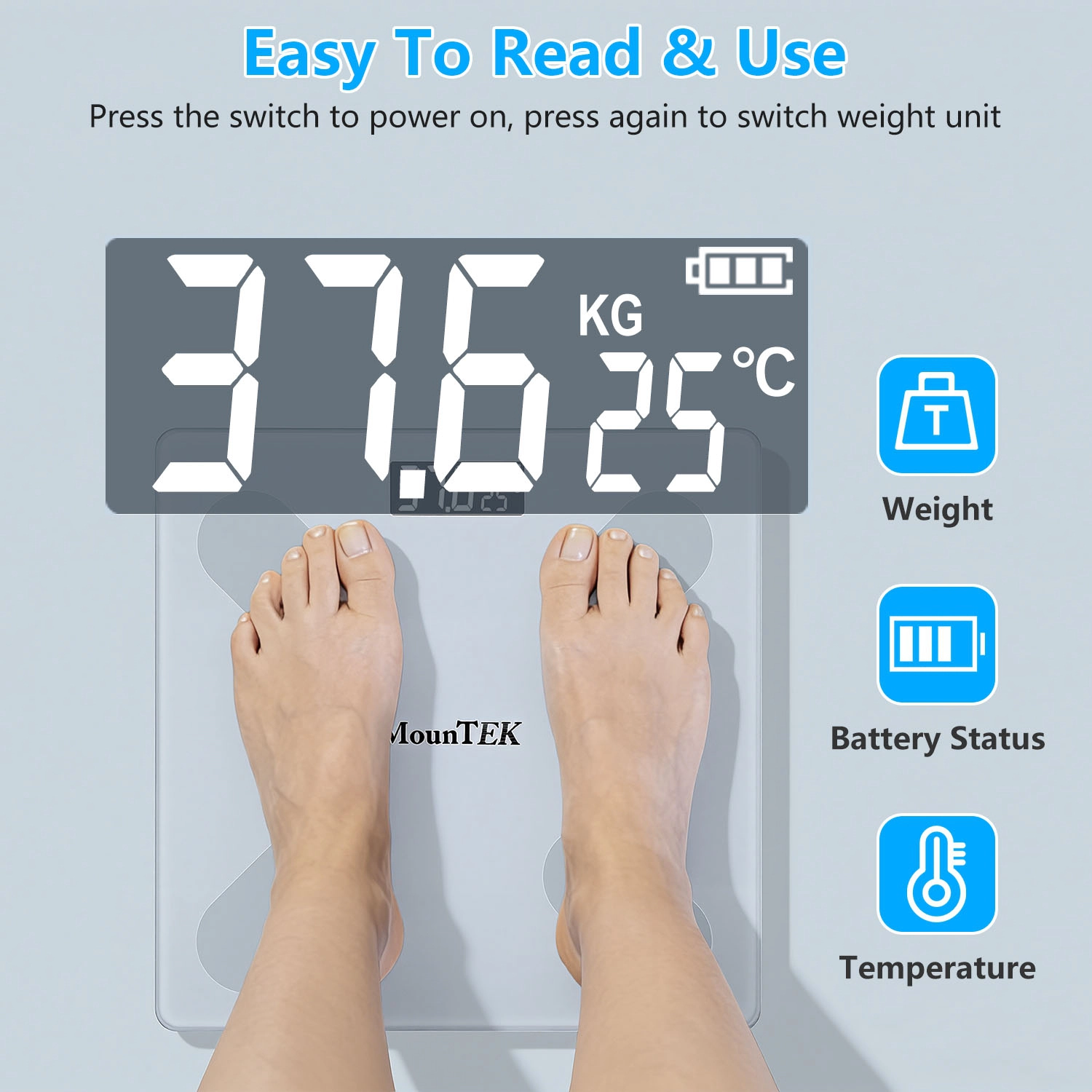 GBruno Smart Digital Body Weight Scale With App Sync