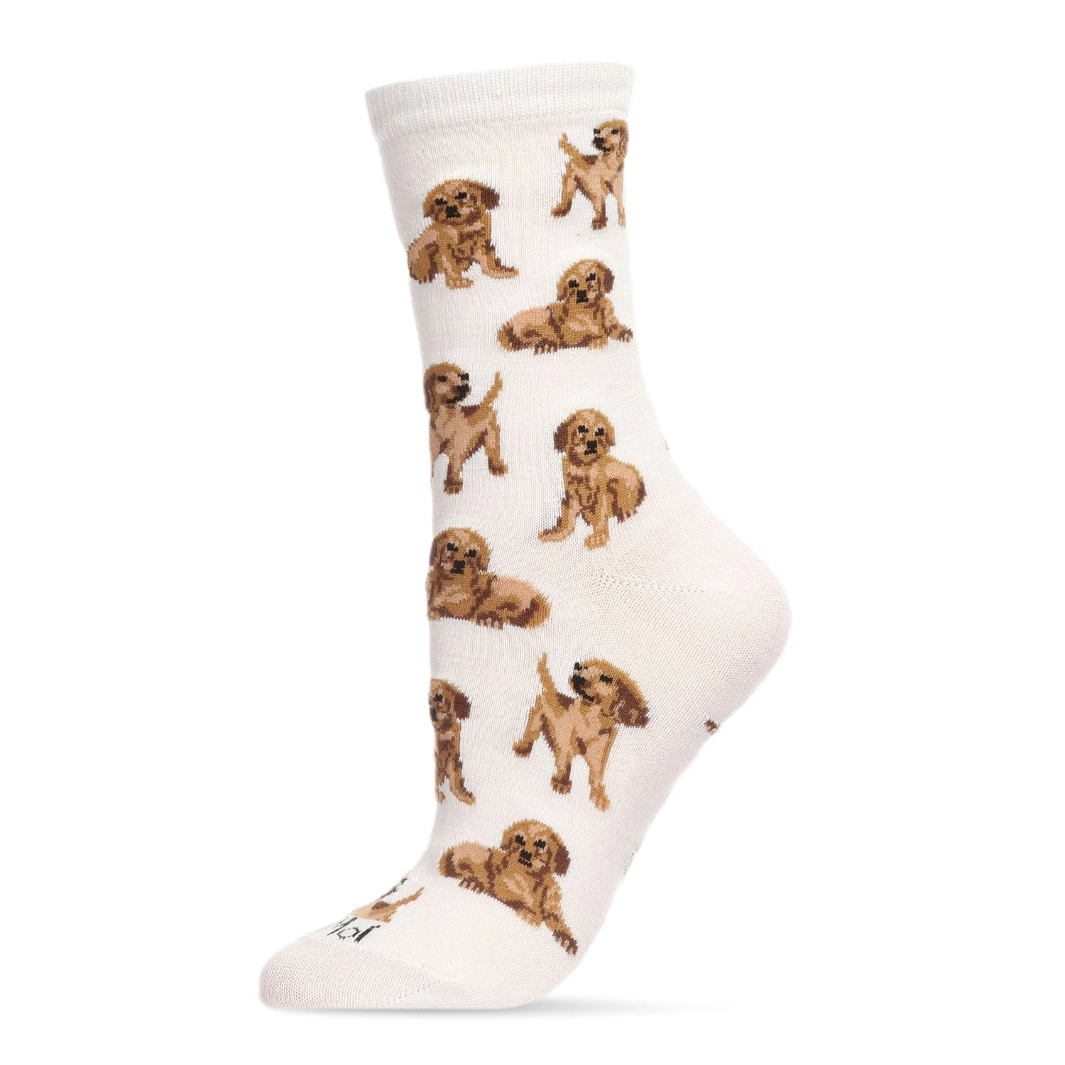 MeMoi Golden Retriever Bamboo Blend Crew Socks