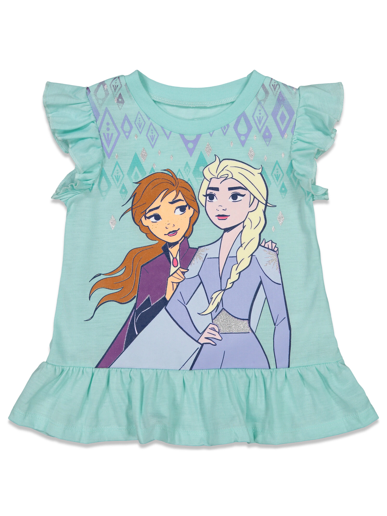 Disney Frozen Girls' 2-Piece T-Shirt and Bike Shorts Set