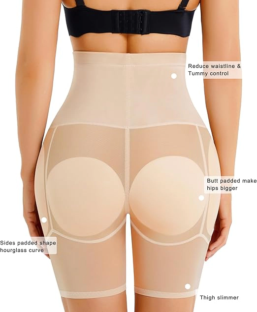 Nebility Women Seamless Padded Hip Enhancer Shapewear Shorts