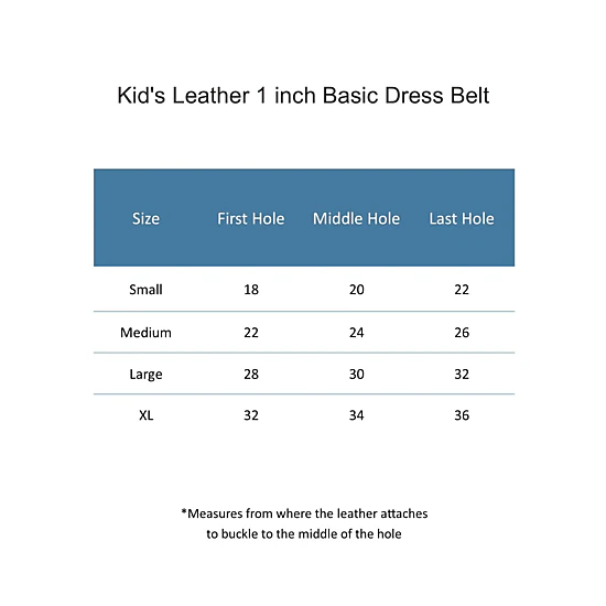 CTM® Kid's Leather 1 inch Basic Dress Belt