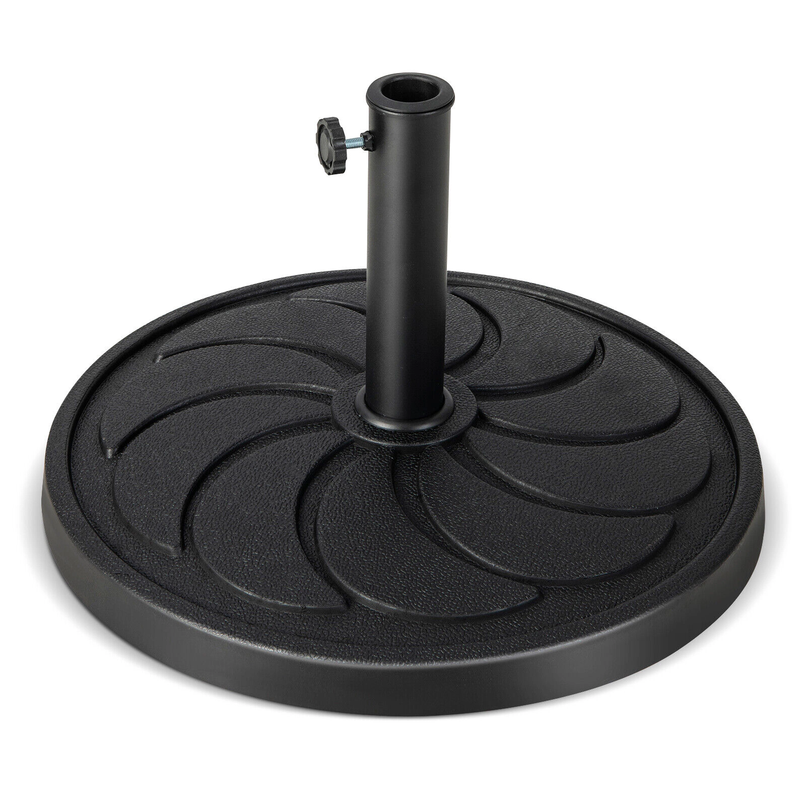 Slickblue 40 lb Resin Patio Umbrella Base with Metal Pole and Adapters Black
