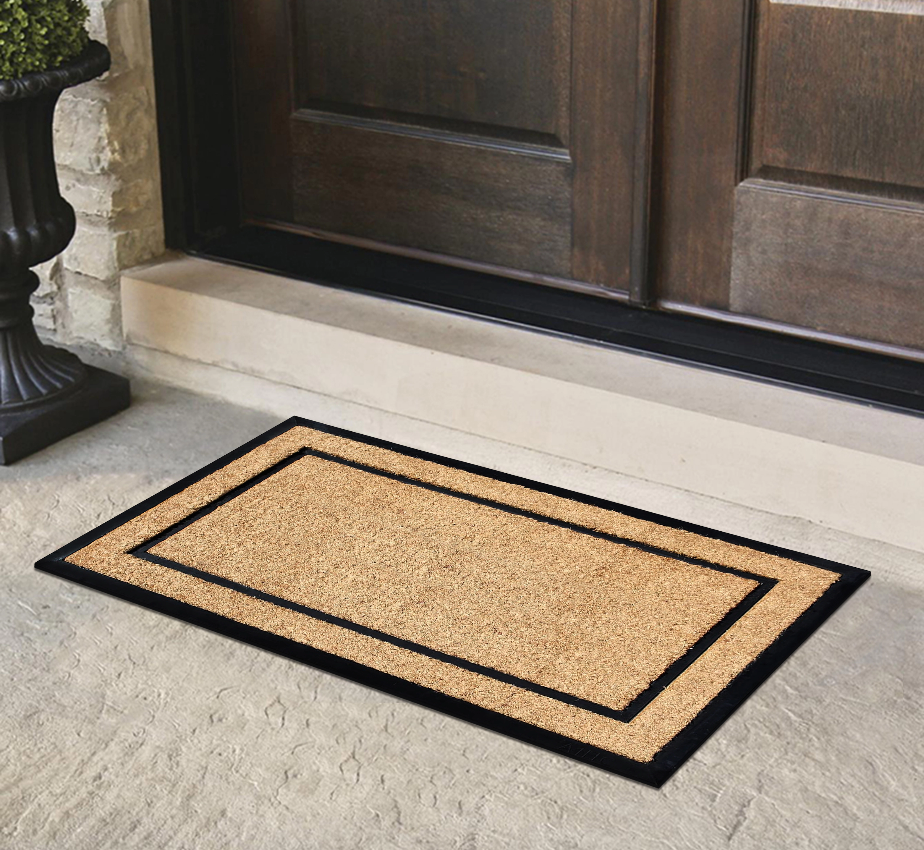 A1HC Door Mat 24x48 Inches Heavy Duty Non-Slip Rubber-Backed Plain Classic Border