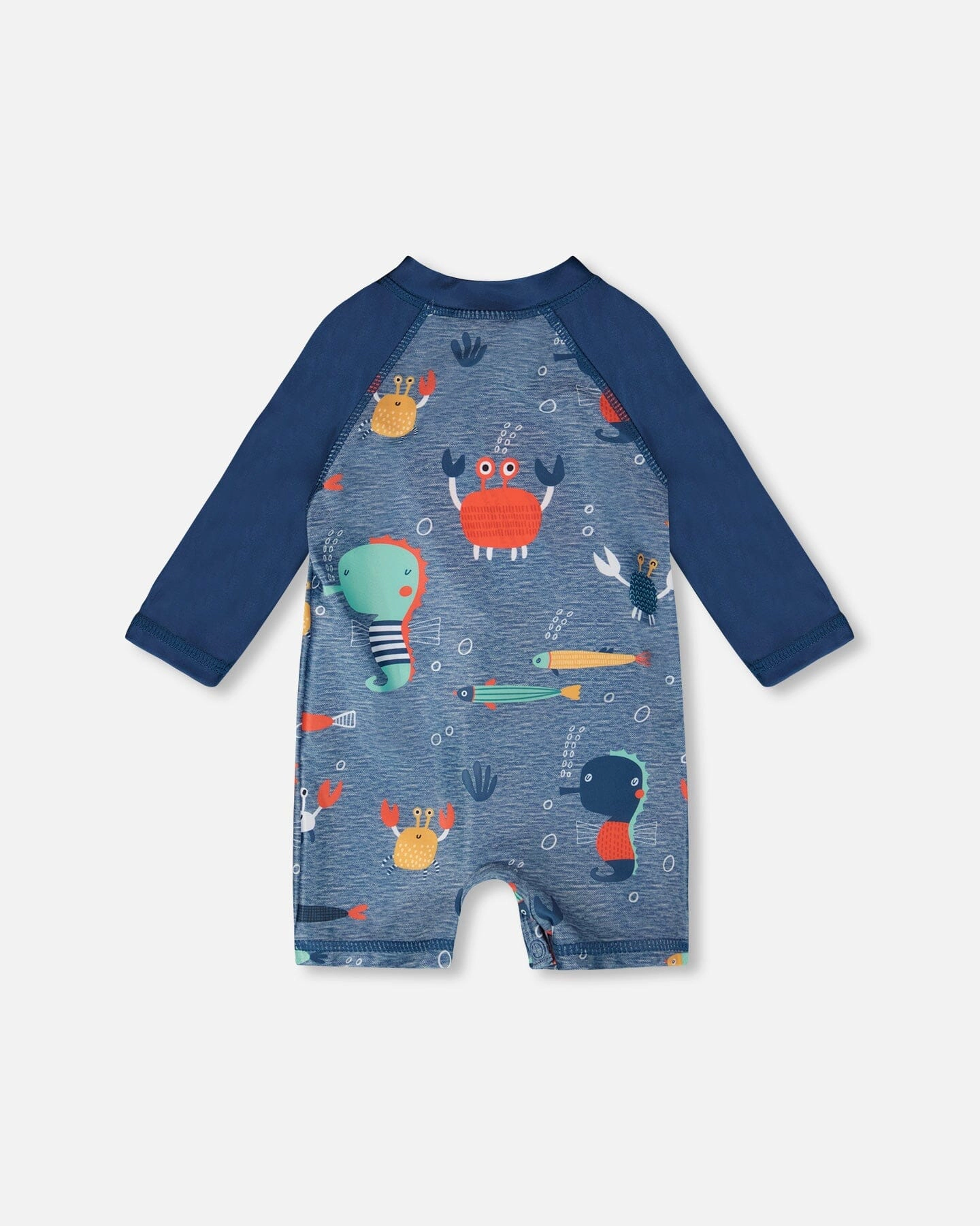 Deux par Boys Toddler One-Piece Long Sleeve Rashguard Printed Marine Animals