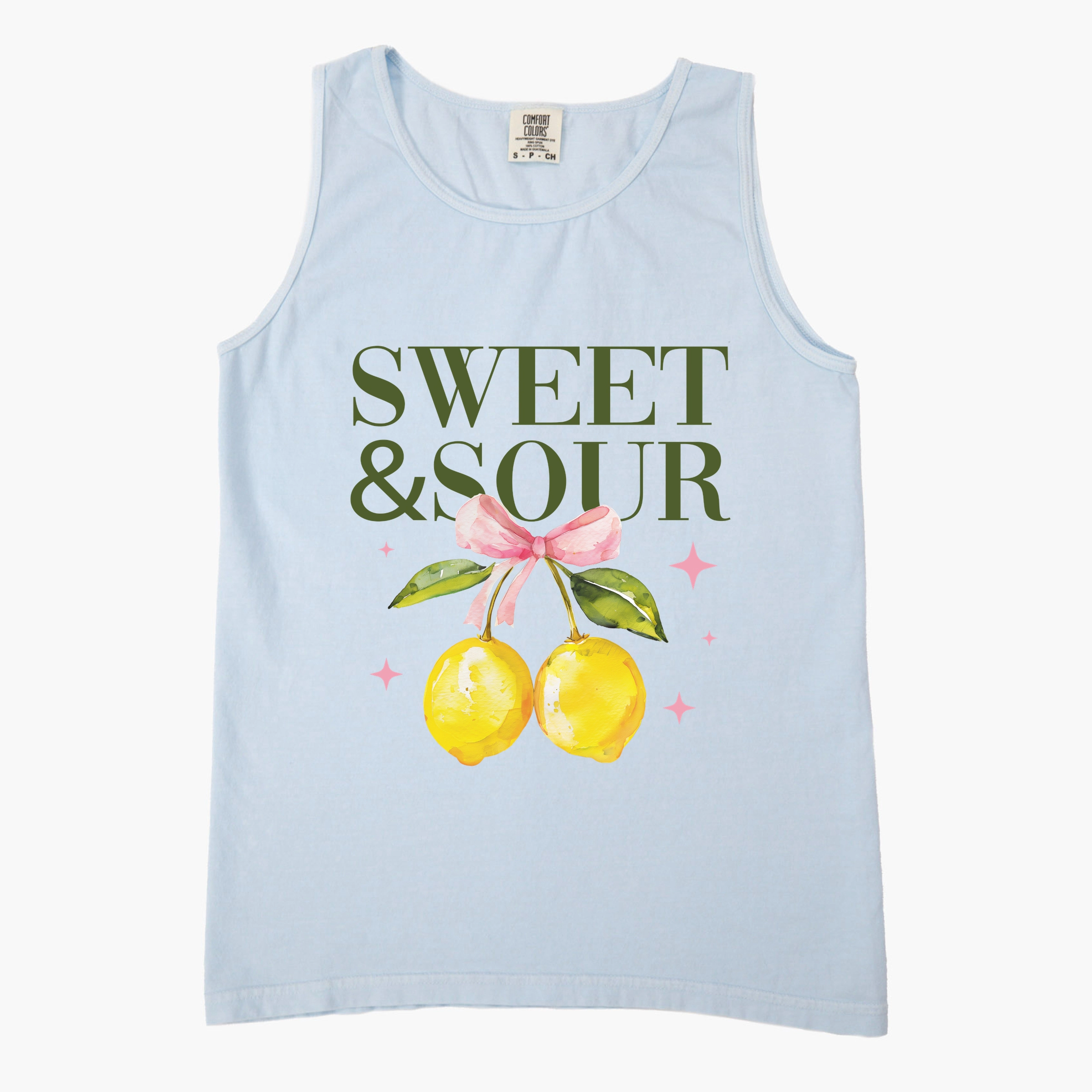 Simply Sage Market - Sweet & Sour Lemon Women's Garment Dyed Graphic Tank Top