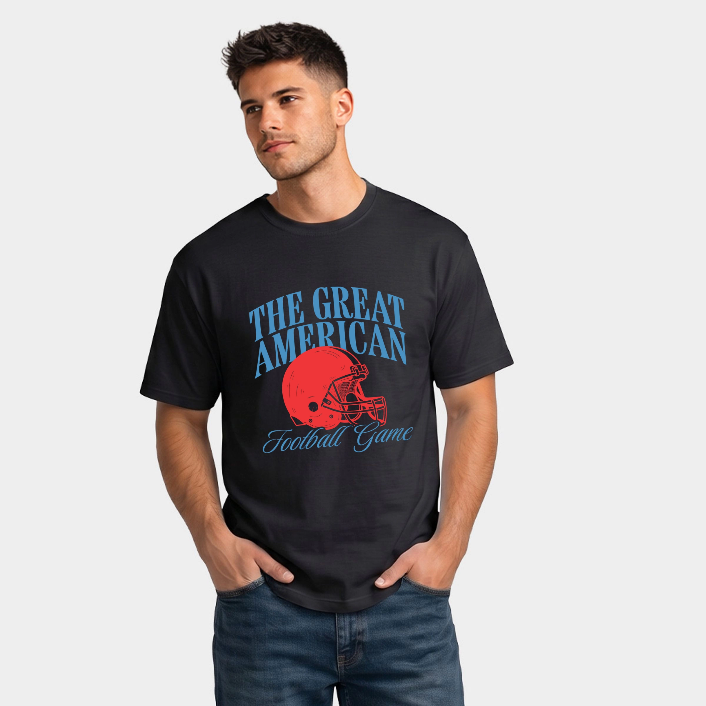 Simply Sage Market - Men's Garment Dyed Graphic T-Shirt The Great American Football Game