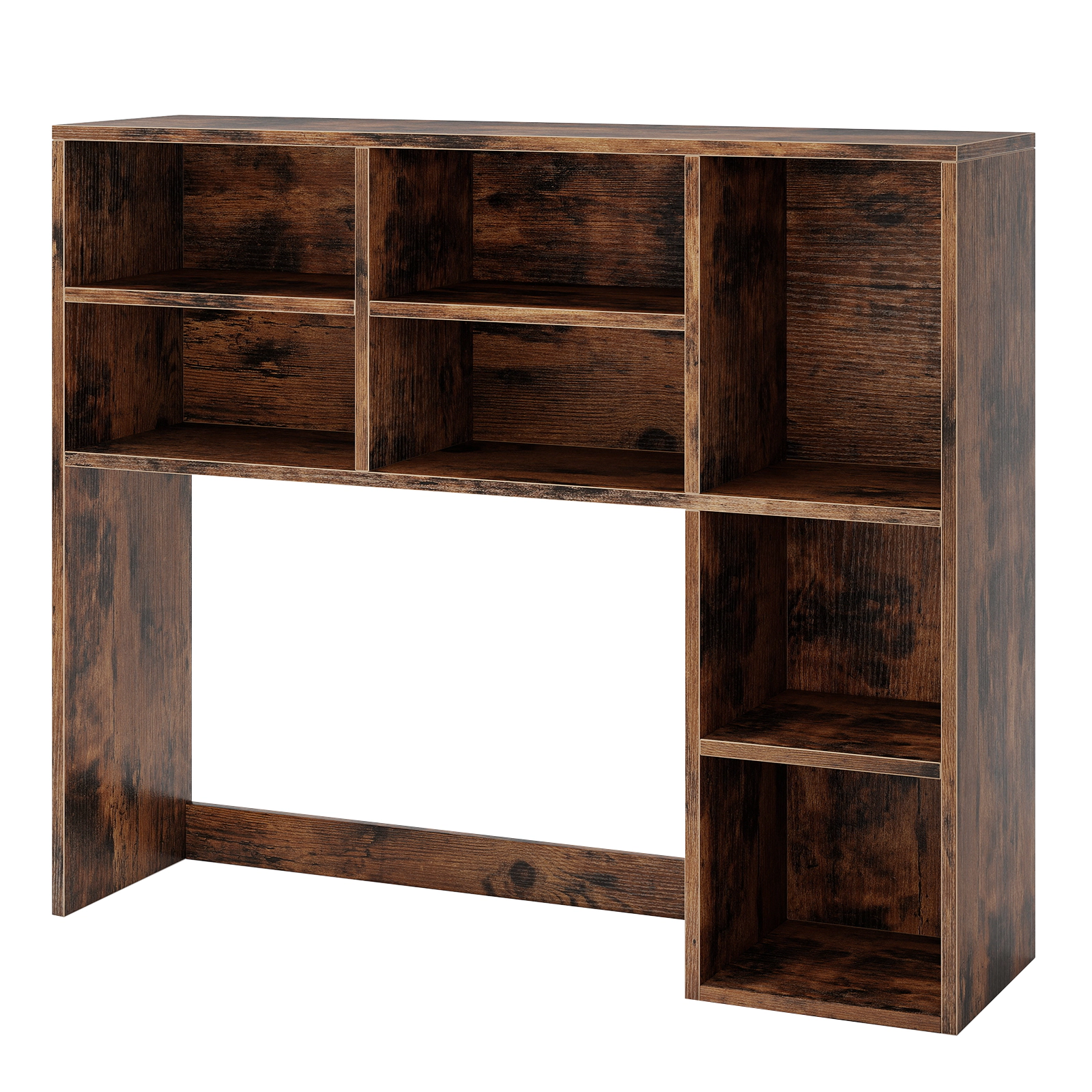 Hivvago Desktop Bookshelf With 7 Open Cubbies And 3 Adjustable Shelves