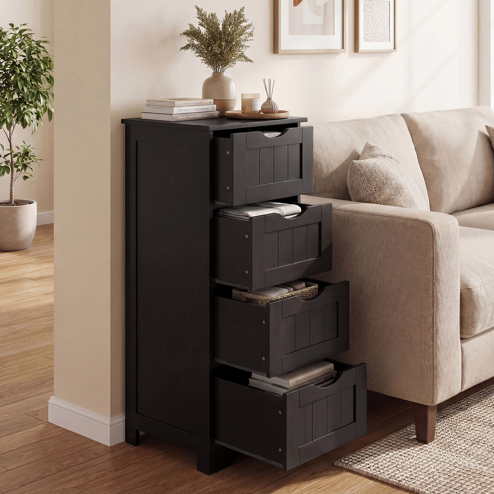 SlickBlue Freestanding Bathroom Cabinet with Deep Storage Drawers