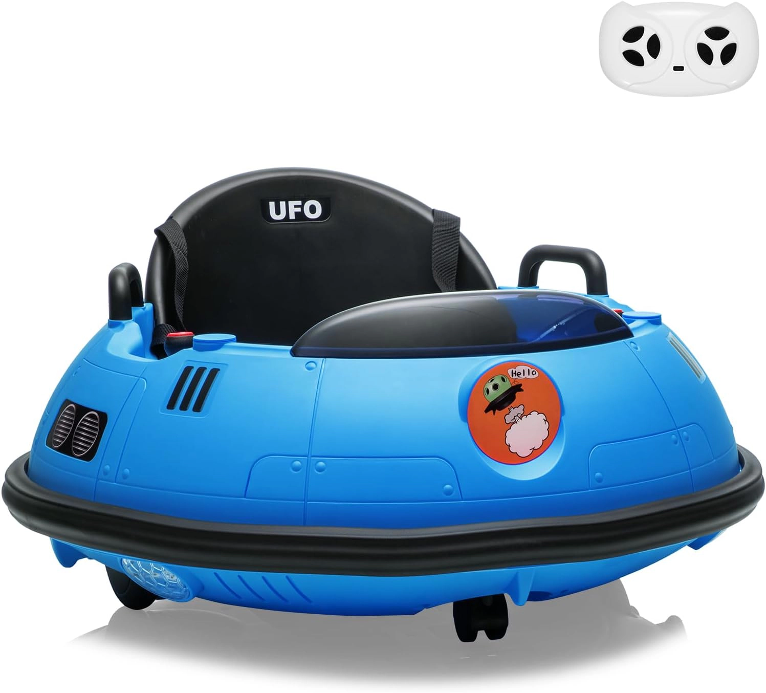 Enjyam 12V Electric Bumper Car for Toddlers, Kids Ride-On with Remote, 360 Degree Spin, LED Lights, Dual Joysticks