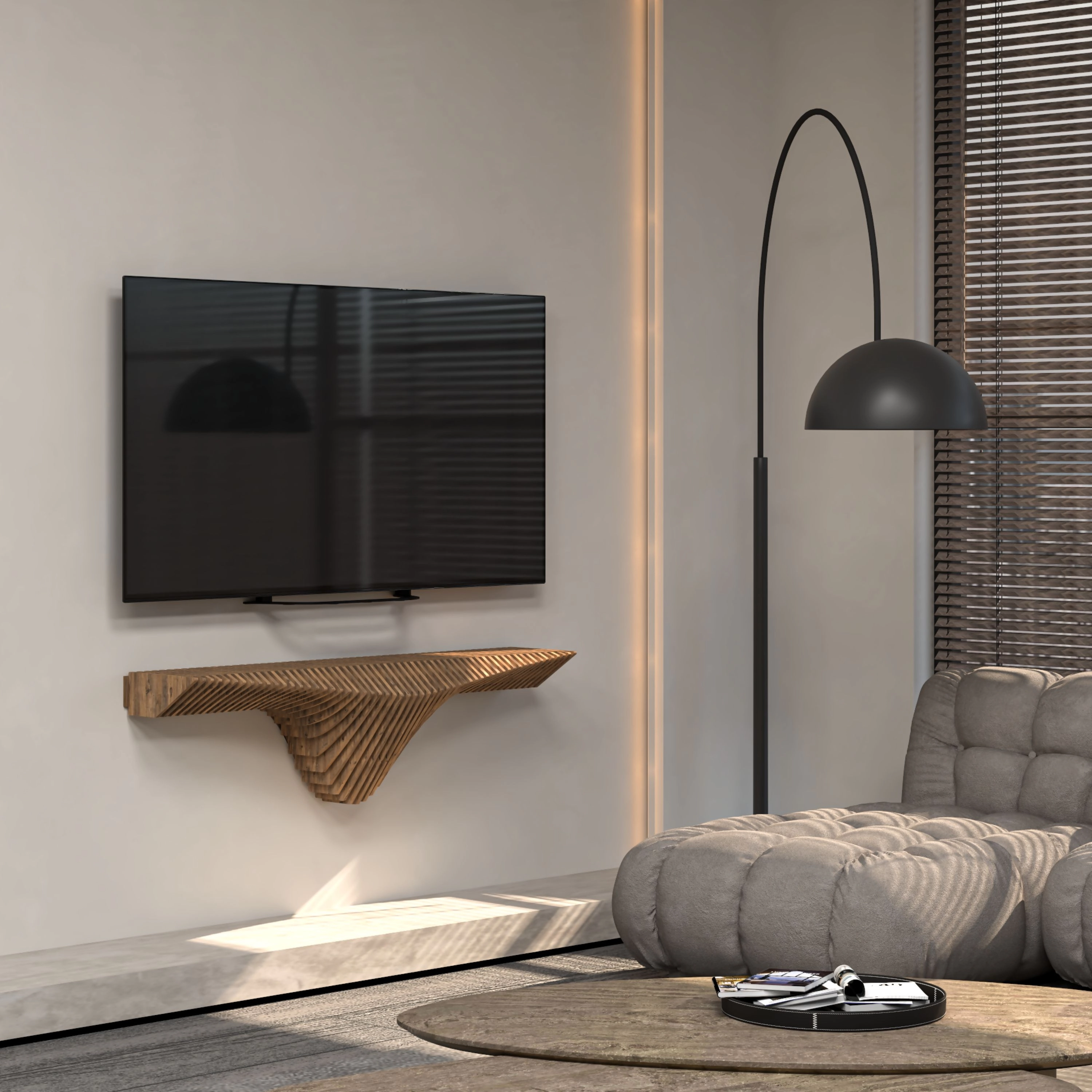 Wear Sierra 50'' Geometric Floating Wall Shelf
