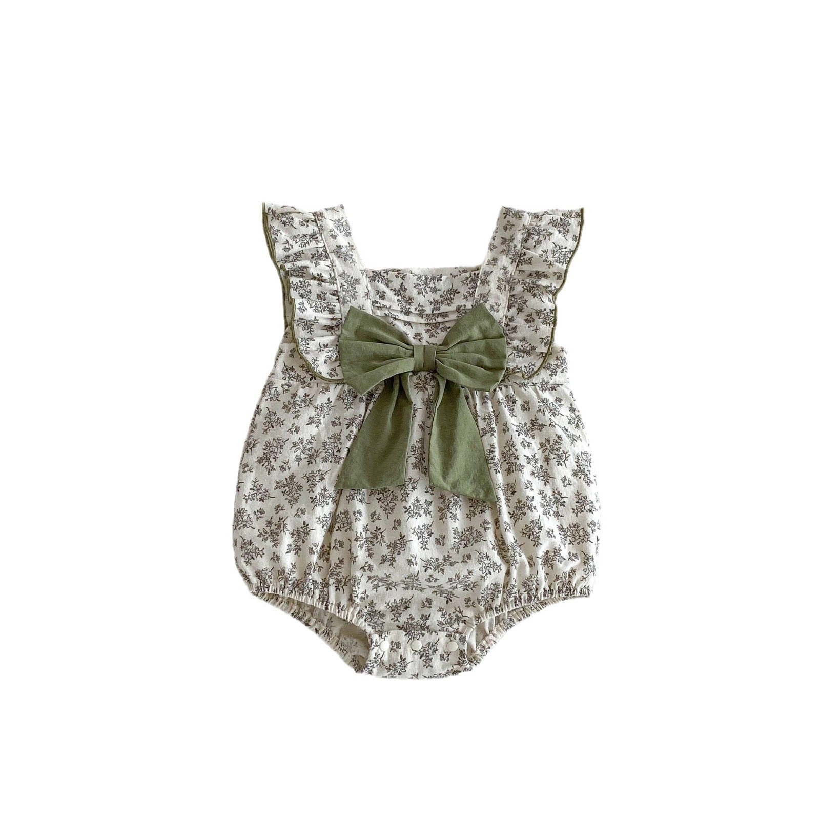 MyKids-USA Summer Hot Selling Baby Girls Sleeveless Square Neck Floral Print bodysuit